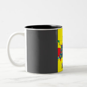 Phoenix City Map - Colourful Abstract Art Print Two-Tone Coffee Mug