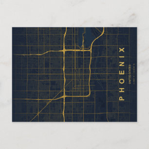 Phoenix City Map Minimal Postcard