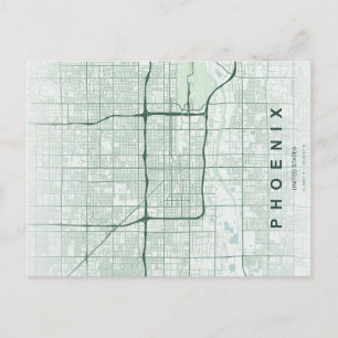 Phoenix City Map Minimal Postcard