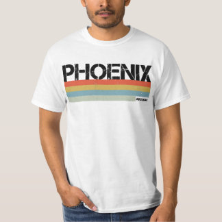 Phoenix   City Vintage Retro 80's Stripes T-Shirt
