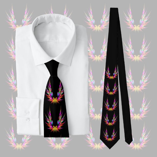 Phoenix - colourful fractal art on black tie (Creator Uploaded)