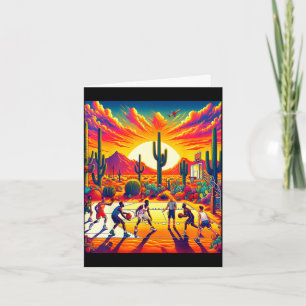 Phoenix desert sunset basketball_ heatwave  card