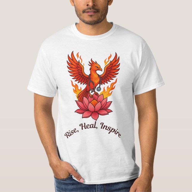 Phoenix Doctor Healing Lotus – Rise, Heal, Inspire T-Shirt (Front)