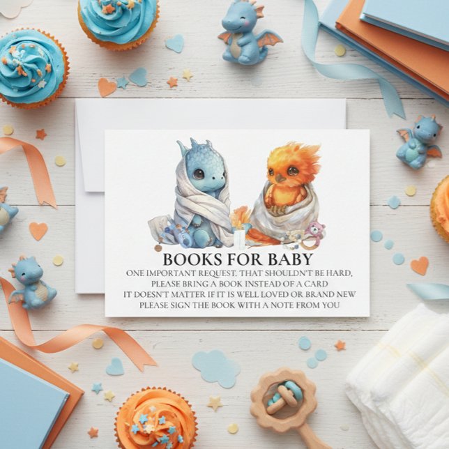 Phoenix Dragon Twins Baby Shower Book for Baby Invitation (Creator Uploaded)