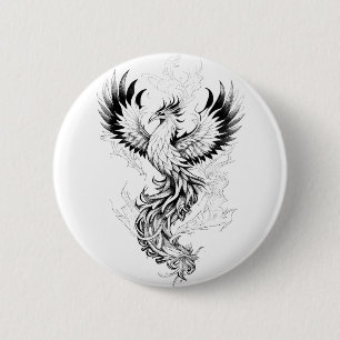 Phoenix Fantasy Wild Animal Illustration Art Tatto 6 Cm Round Badge