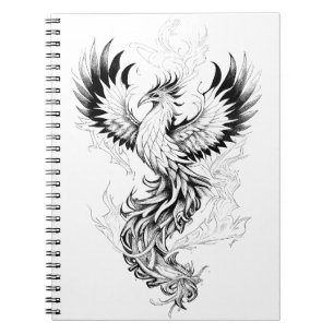 Phoenix Fantasy Wild Animal Illustration Art Tatto Notebook
