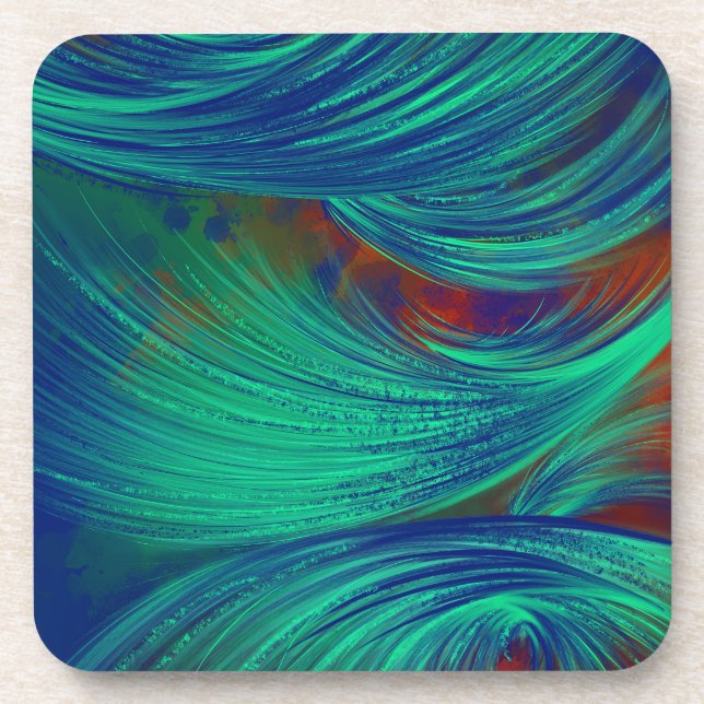 Phoenix Feathers - Green  Coaster (Front)