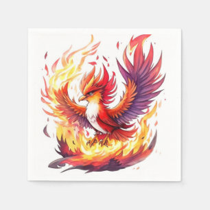 Phoenix Fire Bird Birthday Napkin