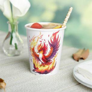 Phoenix Fire Bird Birthday Paper Cups
