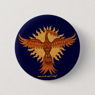 Phoenix fire bird cool button design