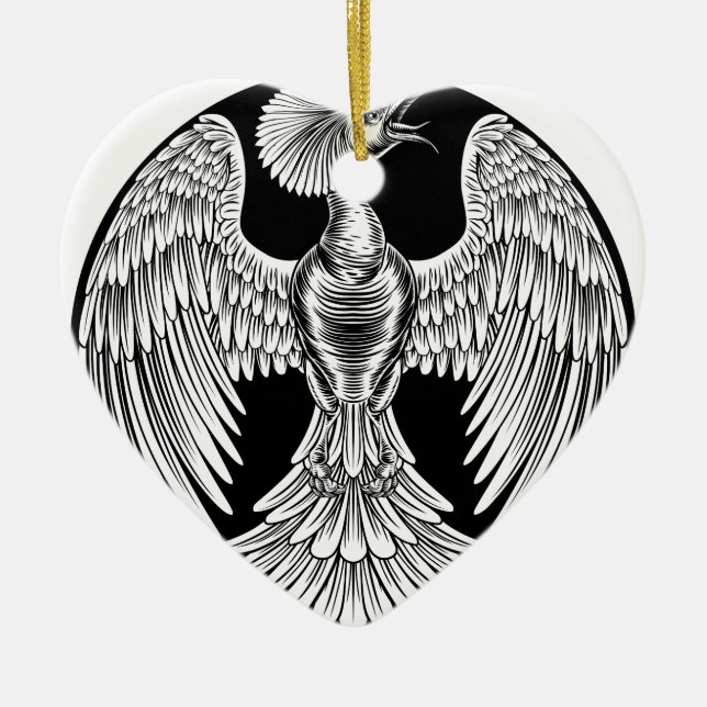 Phoenix Fire Bird Design Ceramic Tree Decoration (Front)