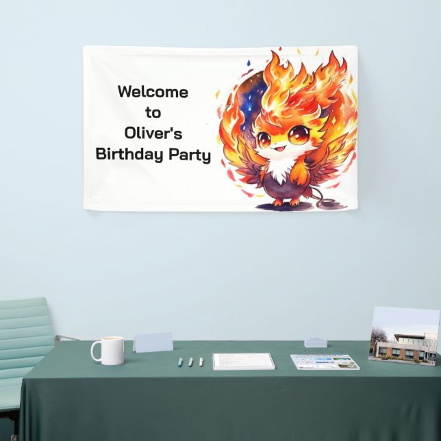 Phoenix Fire Bird Kids Birthday Banner (Tradeshow)
