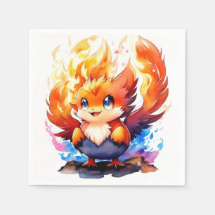 Phoenix Fire Bird Kids Birthday Napkin