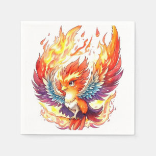 Phoenix Fire Bird Kids Birthday Napkin