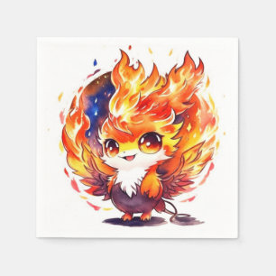 Phoenix Fire Bird Kids Birthday Napkin