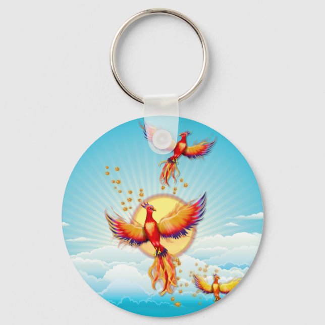 Phoenix Fire Bird Rising Key Ring (Front)