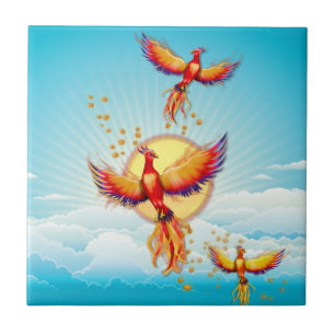 Phoenix Fire Bird Rising Tile