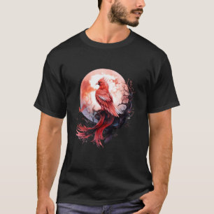 Phoenix Fire Phoenix Bird Moon Sakura Tree Mythica T-Shirt