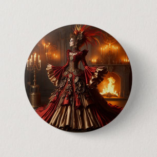 Phoenix Fire Queen Steampunk Victorian Industrial 6 Cm Round Badge