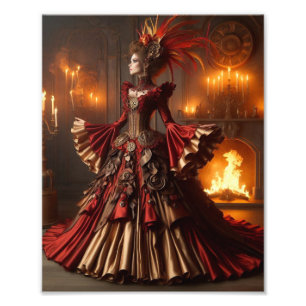 Phoenix Fire Queen Steampunk Victorian Industrial Photo Print