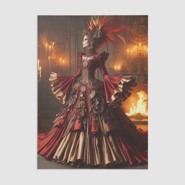 Phoenix Fire Queen Steampunk Victorian Industrial Tissue Paper (Creator Uploaded)