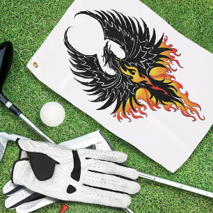 Phoenix Firebird Tribal Flames Golf Towel
