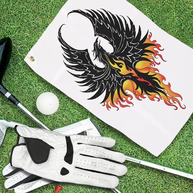 Phoenix Firebird Tribal Flames Golf Towel (Creator Uploaded)