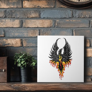 Phoenix Firebird Tribal Flames Tile