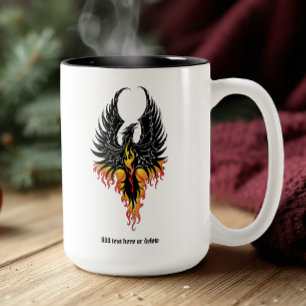 Phoenix Firebird Tribal Flames Two-Tone Coffee Mug