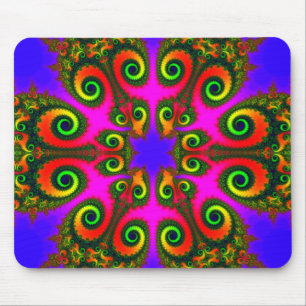 Phoenix Flower Fractal Mouse Mat