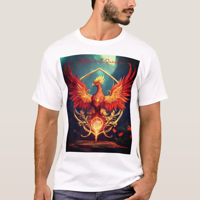 Phoenix Flower Sigil - Fantasy D&D Cinematic Art P T-Shirt (Front)