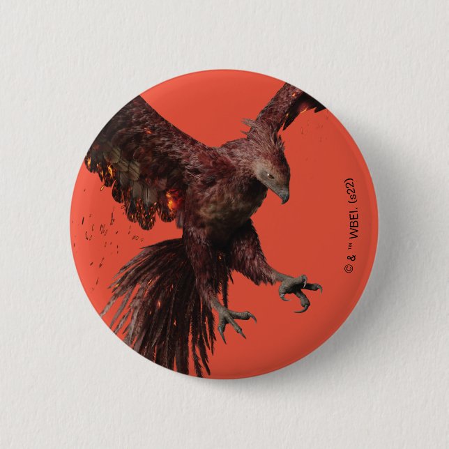 Phoenix Flying Graphic 6 Cm Round Badge (Front)