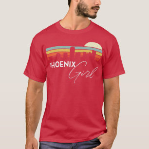 Phoenix Girl Retro Sunset City Skyline Souvenir T-Shirt