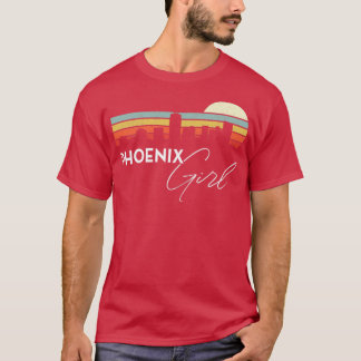 Phoenix Girl Retro Sunset City Skyline Souvenir T-Shirt
