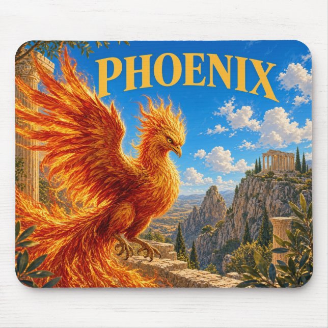 Phoenix, Gothic Fantasy Monster Mouse Mat (Front)