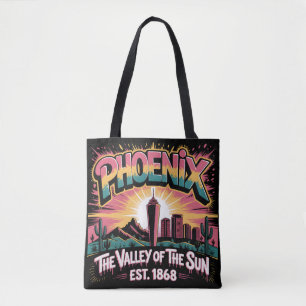 Phoenix Graffiti Skyline Mural Street Art Design Tote Bag