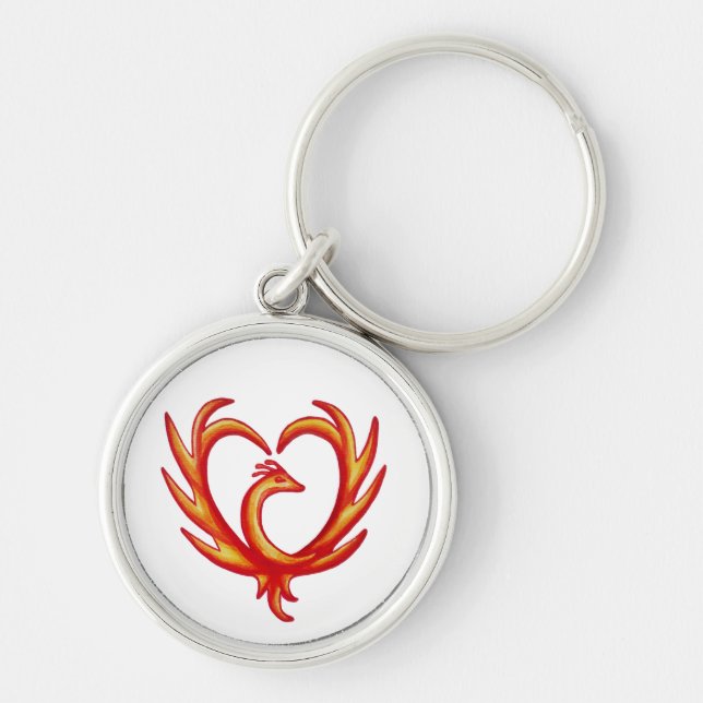 Phoenix Heart Key Ring (Front)
