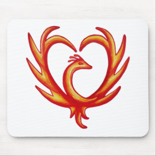 Phoenix Heart Mouse Mat