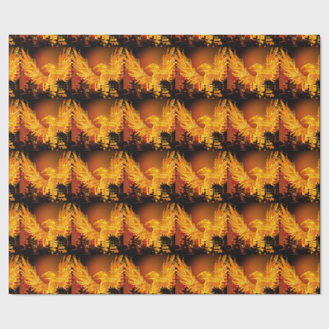 Phoenix in Flight Tile Wrapping Paper (Seam)