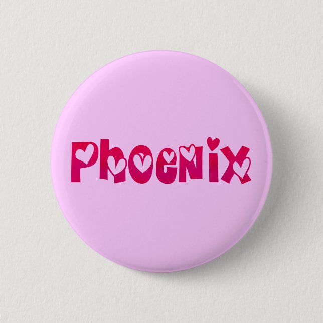Phoenix in Hearts 6 Cm Round Badge (Front)