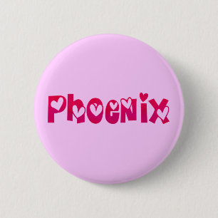 Phoenix in Hearts 6 Cm Round Badge
