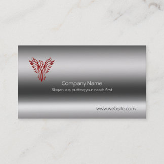 Phoenix in red on metallic-look template business card