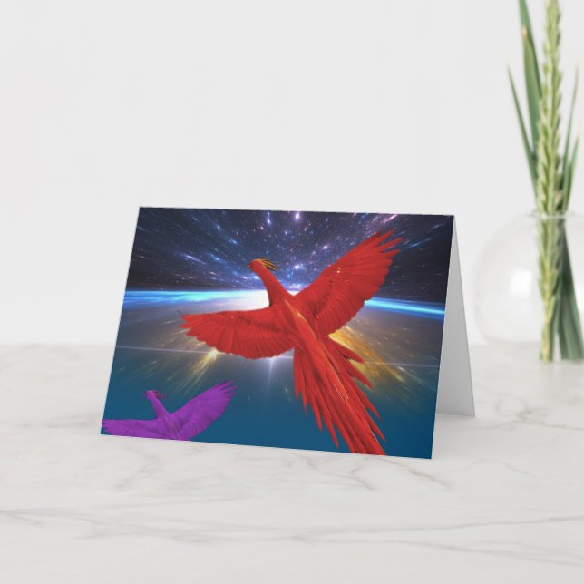 Phoenix in Space Card (Front)