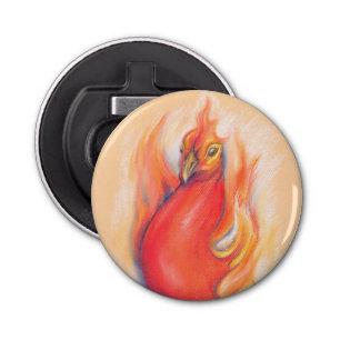 Phoenix in the Flames Pastel Art Bottle Opener