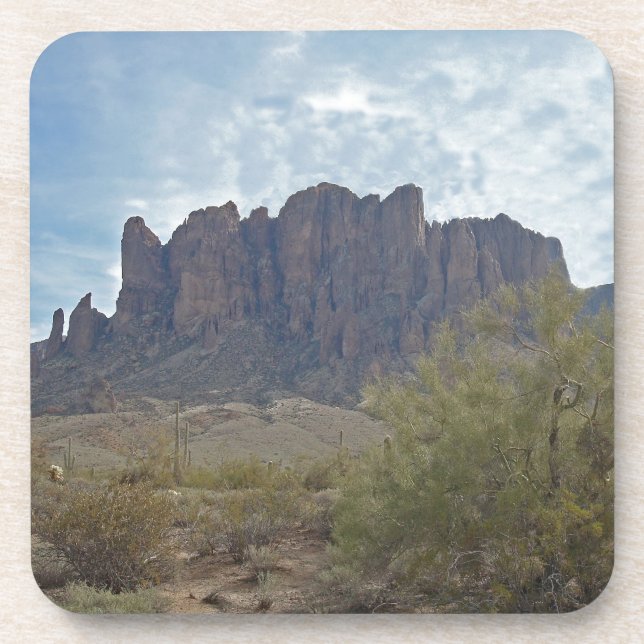 Phoenix Landscape Superstition Mountains Arizona Coaster (Front)