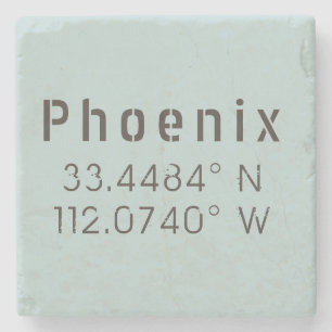 Phoenix Latitude Longitude Stone Coaster
