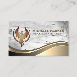 Phoenix Logo   Marble Stone Business Card