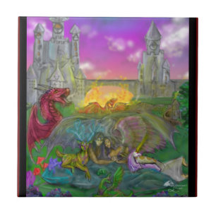 Phoenix Menagerie Unicorn Woman Man Angel Dragon Tile