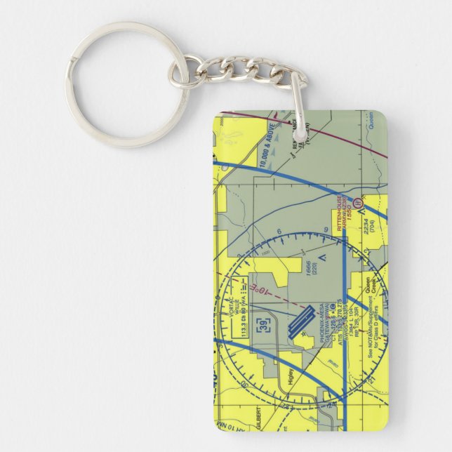 Phoenix-Mesa Gateway Airport chart / taxi diagram Key Ring (Front)