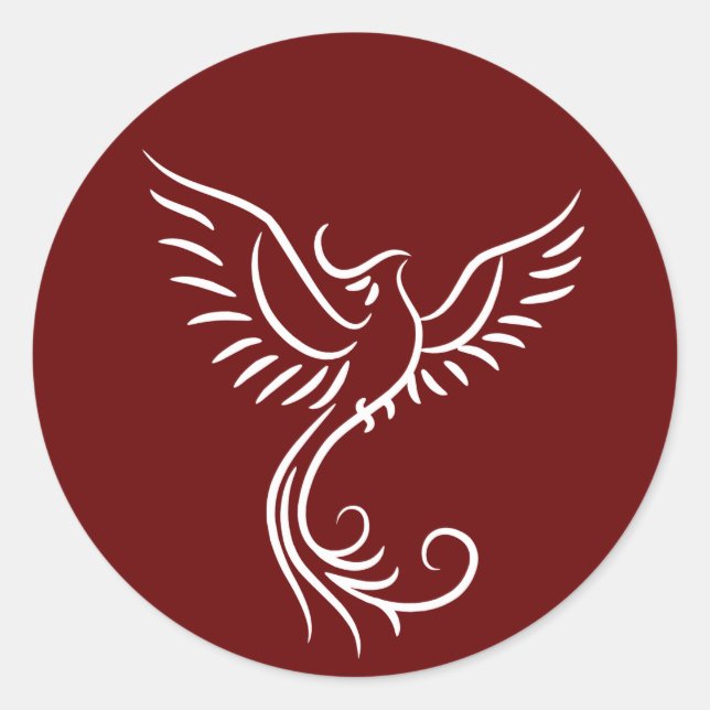 Phoenix Mystical Bird Rise  Classic Round Sticker (Front)